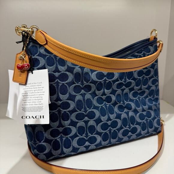 Coach Laurel Shoulder Bag In Signature Denim CY702 & gift receipt - Picture 4 of 16